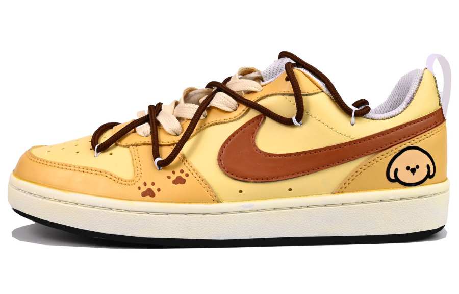 Nike Nike Court Borough Call Puppy Vlad Cute, Winter, Warm Synthetic Leather Low top Kids' Skateboarding Shoes Yellow Brown