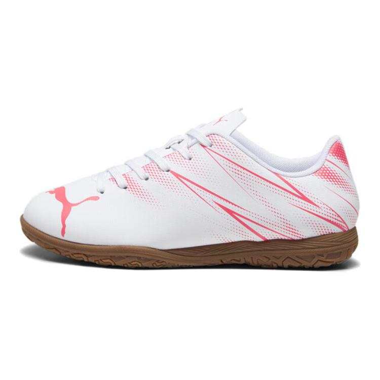 PUMA Attacanto Comfortable And Lightweight Abrasion Resistant Balance Low top Kids' Soccer Shoes White Red Kids'