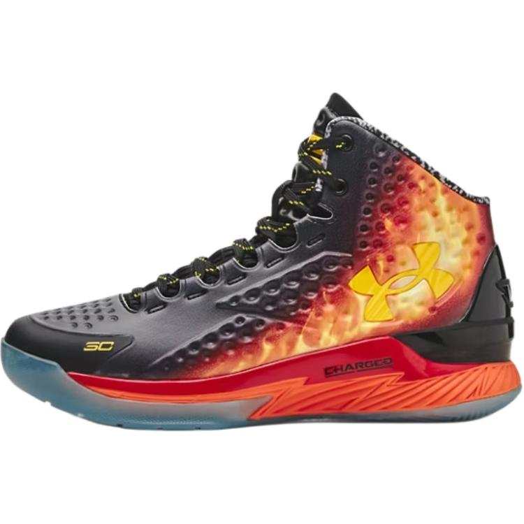 Under Armour Curry 1 Slip Resistant Cushioning Slip Resistant Cushioning High top Children's Basketball Shoes Black
