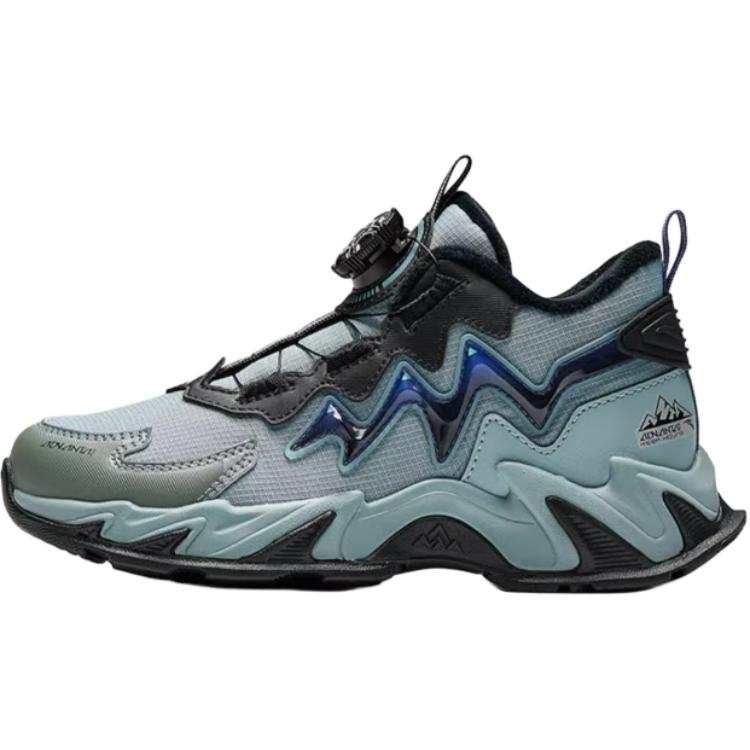 Antakids Fabric Slip Resistant Thermal Mid top Casual Shoes Gray Blue Teenagers
