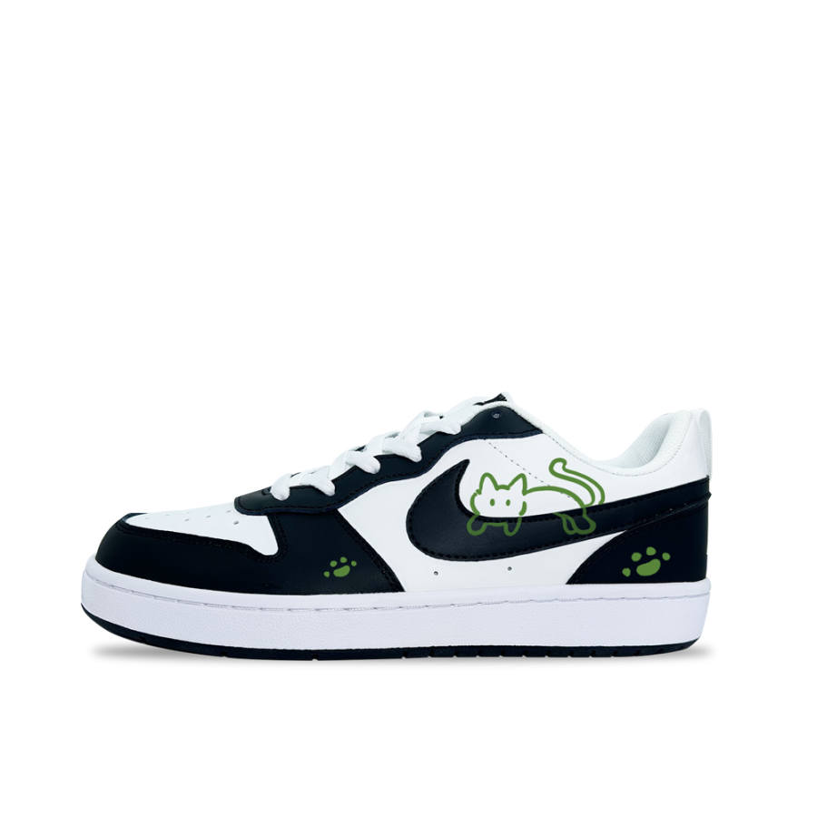 Nike Nike Court Borough Green Cat Fun Synthetic Leather Slip Resistant, Abrasion Resistant, Waterproof