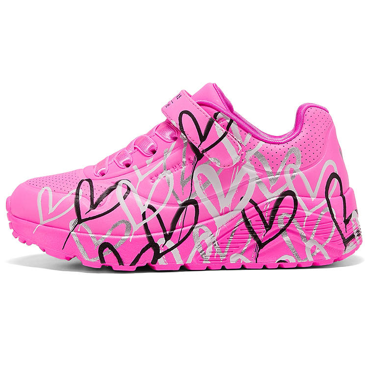 Skechers Kids UNO Slip Resistant Abrasion Resistant Low top Kids' Skateboarding Shoes Bright Pink Kids'