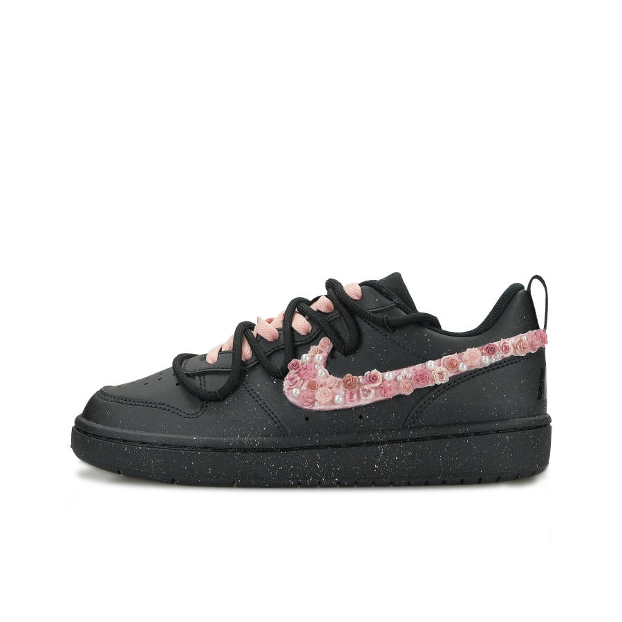 Nike Nike Court Borough Leather Slip Resistant Abrasion Resistant Low top Kids' Skateboarding Shoes Black Teenagers