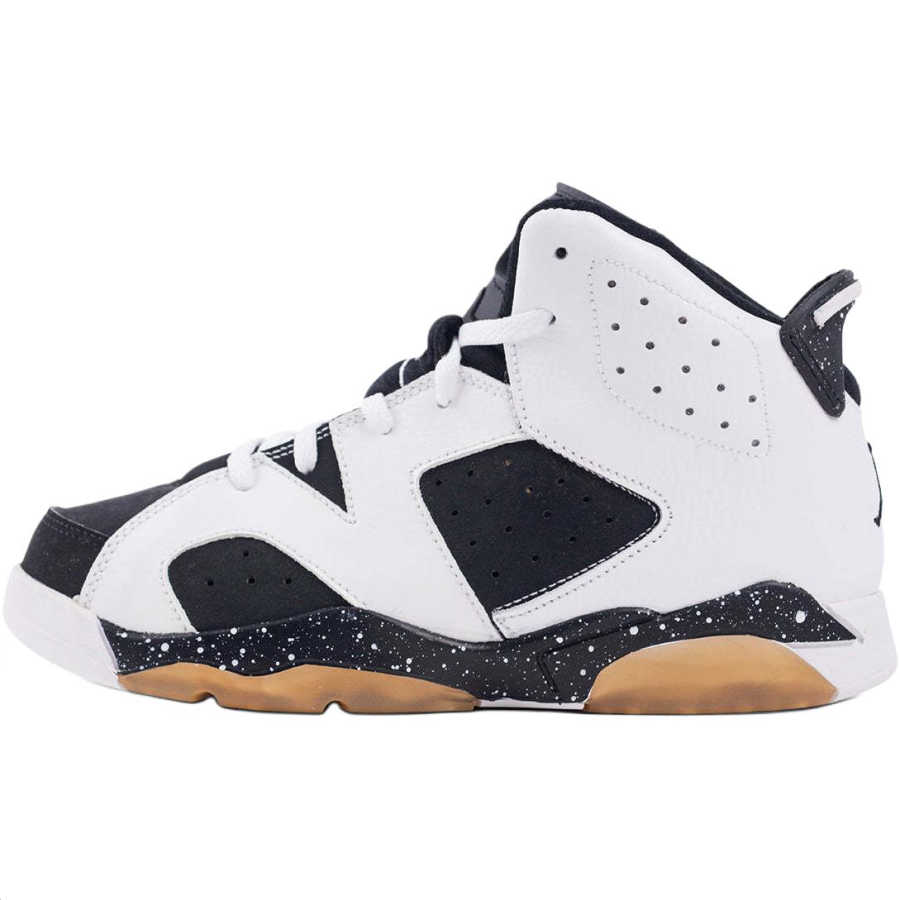 Jordan Jordan Air Jordan 6 Slip Resistant Abrasion Resistant Mid top Children's Basketball Shoes Black White Kids'