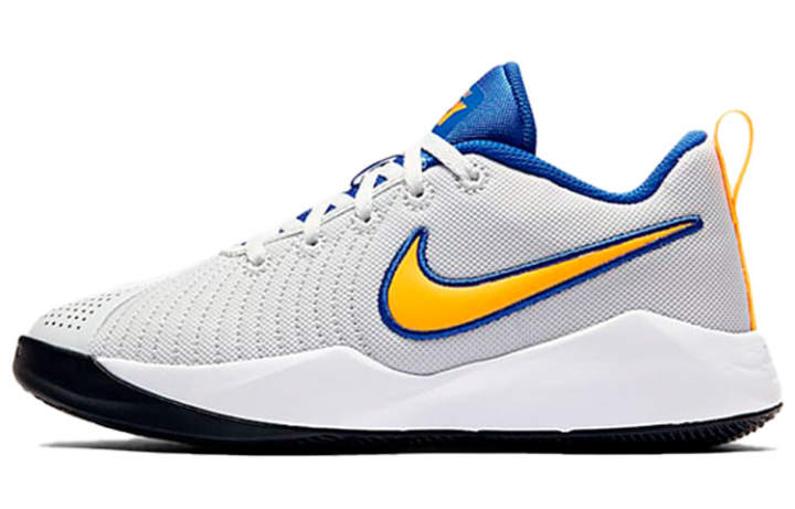 Nike Nike Quick 2 Team Hustle Cushioning Slip Resistant Low top Basketball Shoes White Blue Yellow Unisex