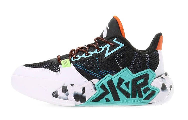 Antakids Cement Killer Low top Basketball Shoes Black White Orange Blue Unisex