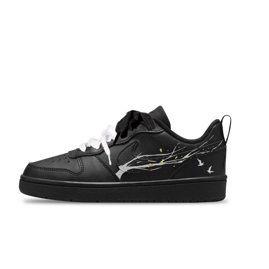 Nike Nike Court Borough White Dove Slip Resistant Slip Resistant Low top Kids' Skateboarding Shoes Black White Unisex