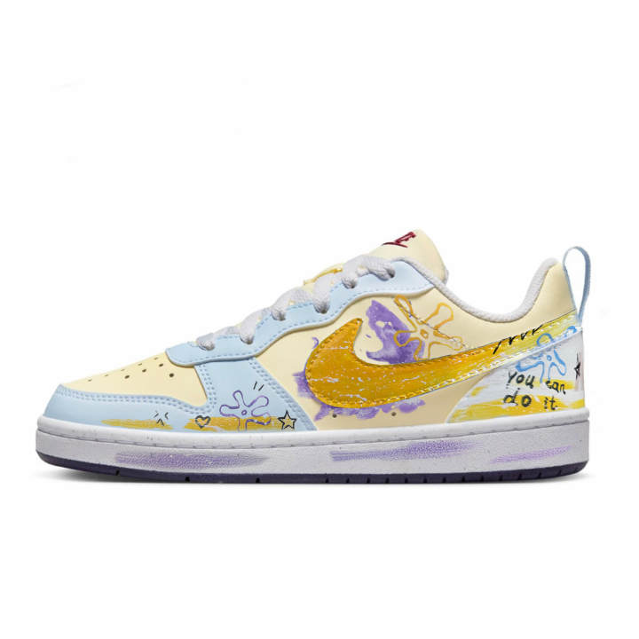 Nike Nike Court Borough Small Flower Synthetic Leather Slip Resistant Cushioning Abrasion Resistant Balance Low top