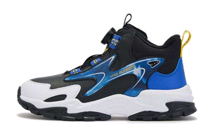 XTEP Lingfeng 1.0 Thickened And Fleece Lined High top Casual Shoes Black Lion Blue Kids'