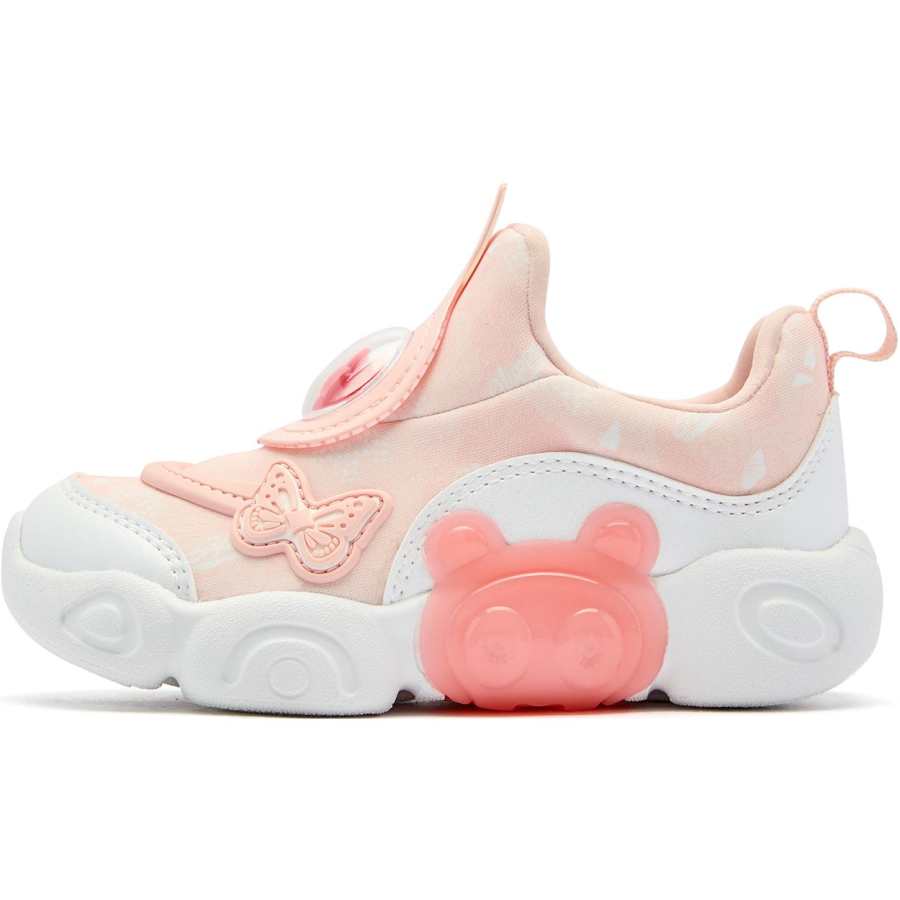 QIAODAN Synthetic Leather Anti Kick Cushioning Low top Toddler Shoes Light Pink Infant And Toddler
