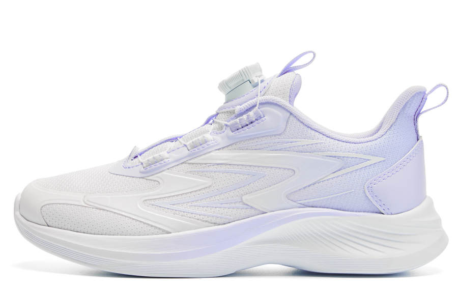 QIAODAN Light Speed Fabric Low top Running Shoes White Purple Unisex