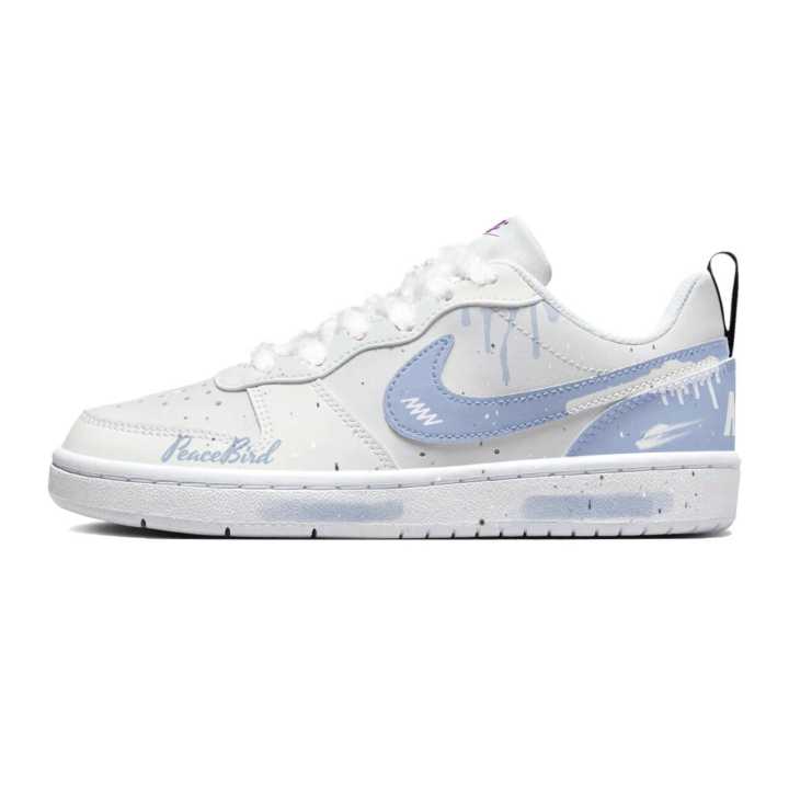 Nike Nike Court Borough Boundless Snowland Synthetic Leather Slip Resistant Abrasion Resistant Low top