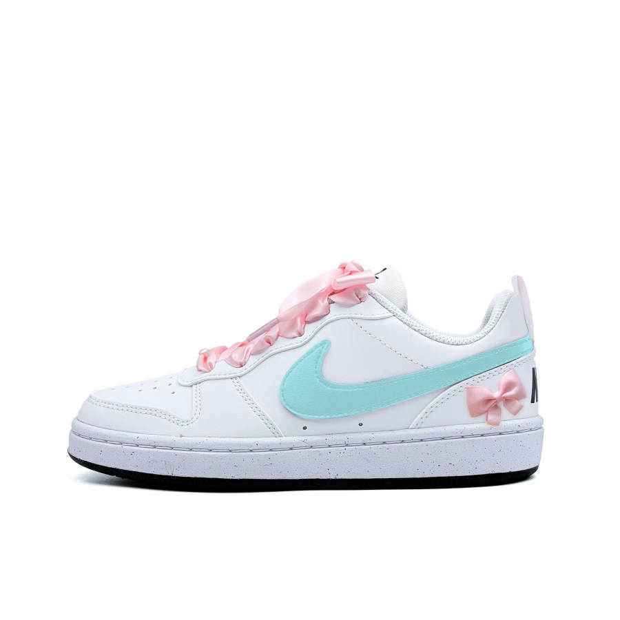 Nike Nike Court Borough Cyan Cherry Butterfly Synthetic Leather Abrasion Resistant Abrasion Resistant Low top