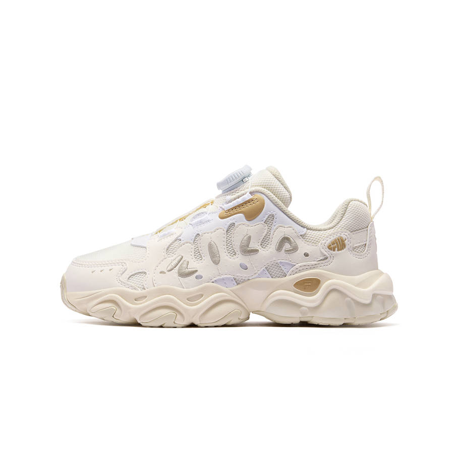 FILA KIDS Heritage FHT Lightweight Cushioning Low top Kids' Running Shoes Milk White/FILA White Teenagers