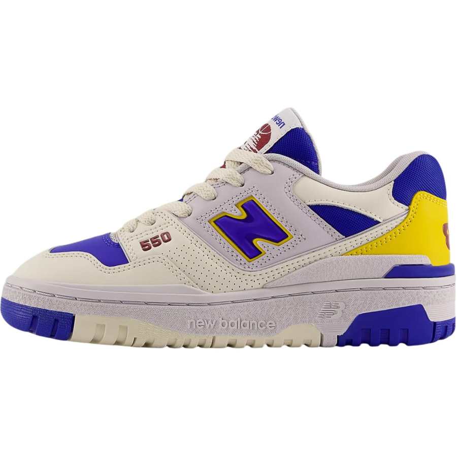 New Balance New Balance NB 550 Abrasion Resistant Breathable Low top Kids' Skateboarding Shoes Beige Blue Teenagers