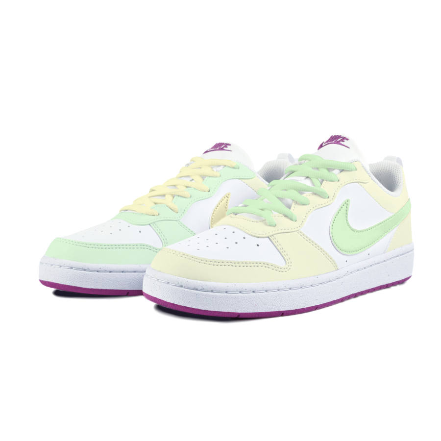 Nike Nike Court Borough Slip Resistant Abrasion Resistant Low top Kids' Skateboarding Shoes White Teenagers