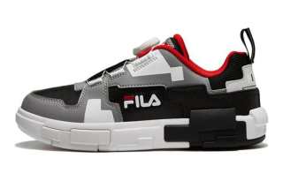 FILA KIDS Versatile Non Slip And Waterproof Low top Kids' Skateboarding Shoes Black Gray Unisex