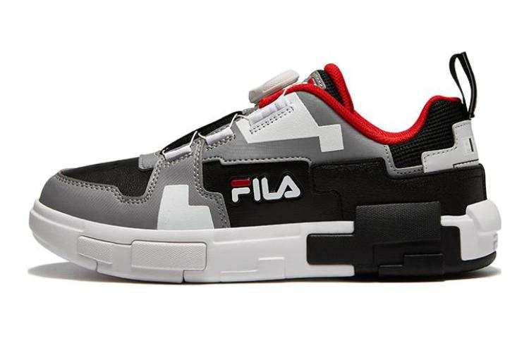 FILA KIDS FILA KIDS Versatile Non Slip And Waterproof Low top Kids' Skateboarding Shoes Black Gray Unisex