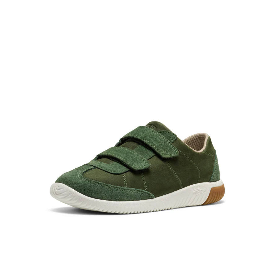 Keen KNX Leather Lightweight Cushioning Lightweight Cushioning Low top Kids' Outdoor Shoes Bronze Green/Star White