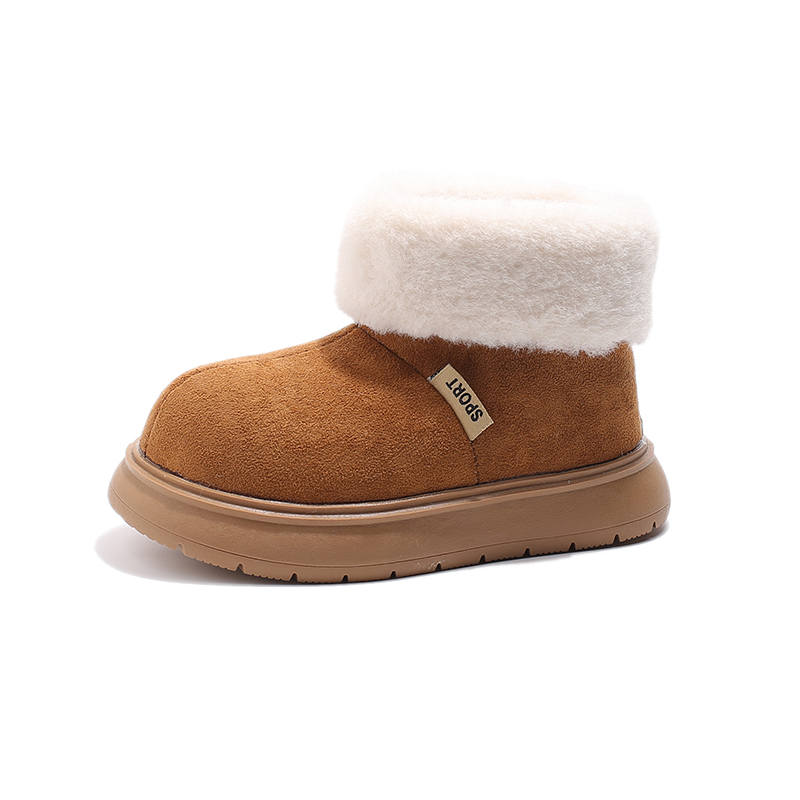 CHAOGONG Fleece Lined Thermal Fashion Rear Zipper Design Children's Cotton Shoes Kids'