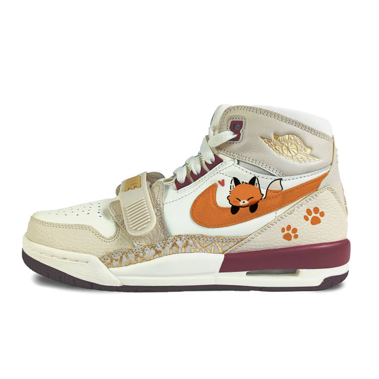 Jordan Jordan Legacy 312 Slip Resistant Abrasion Resistant High top Children's Basketball Shoes Ecru Teenagers