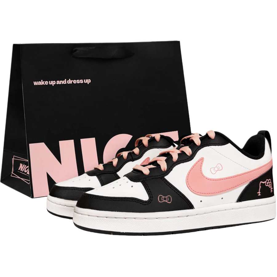 Nike Nike Court Borough Low top Kids' Skateboarding Shoes Black Pink Teenagers