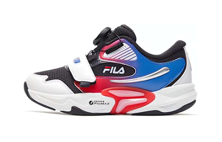 FILA KIDS Wing Low top Kids' Running Shoes White Black Children Aged 3 7 Years Old