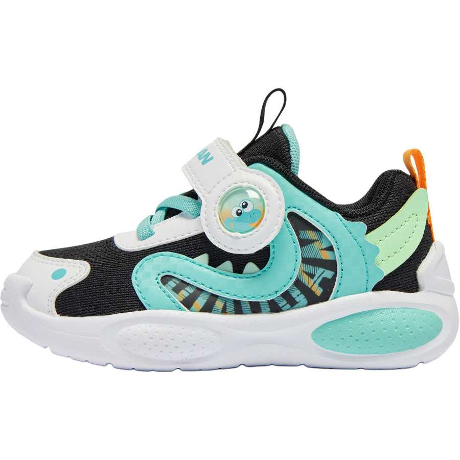 QIAODAN Slip Resistant Abrasion Resistant Slip Resistant Abrasion Resistant Low top Toddler Shoes Black Green
