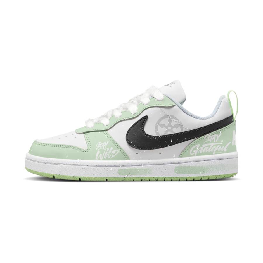 Nike Nike Court Borough Leather Slip Resistant Low top Kids' Skateboarding Shoes Light Green Kids'