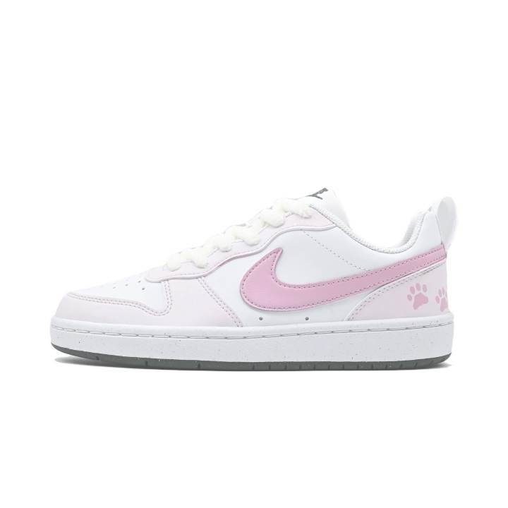 Nike Nike Court Borough Pink Mist Lazy Kitten Synthetic Leather Slip Resistant Abrasion Resistant