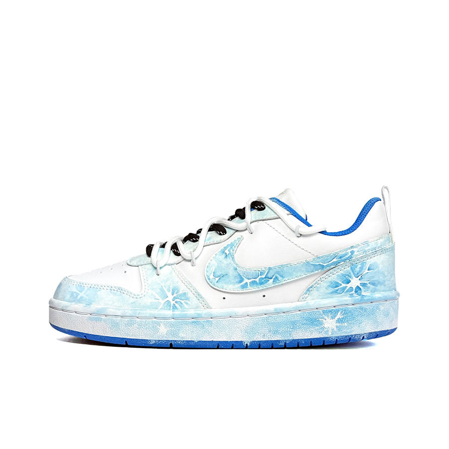 Nike Nike Court Borough Frost Bloom Fracture Shadow Leather Low top Kids' Skateboarding Shoes Blue Teenagers