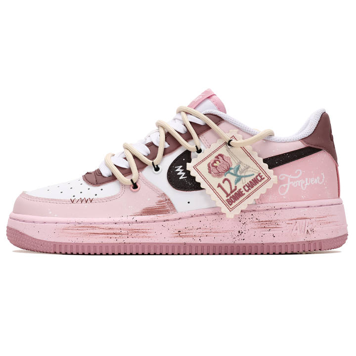 Nike Nike Air Force 1 Low top Kids' Skateboarding Shoes Pink White Teenagers