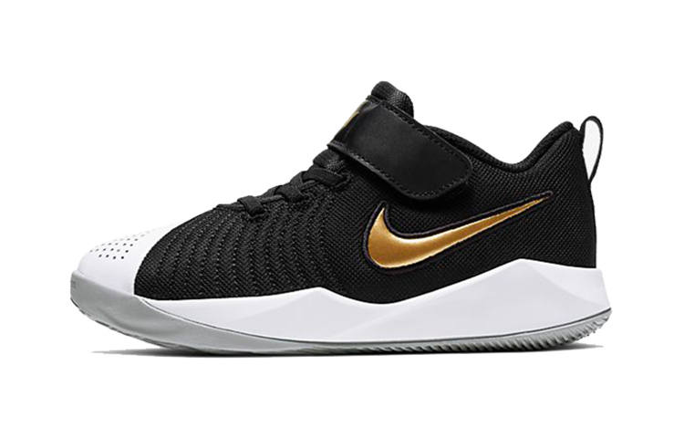 Nike Nike Quick 2 Team Hustle Low top Basketball Shoes Black Gold Children Aged 3 7 Years Old