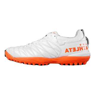 ATHLETA PU Comfortable Slip Resistant Cushioning Abrasion Resistant Low top Kids' Soccer Shoes White Red Teenagers