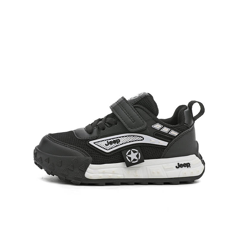 Jeep Running Collection Abrasion Resistant Lightweight Cushioning Quiet Slip Resistant Low top Casual Shoes Black White