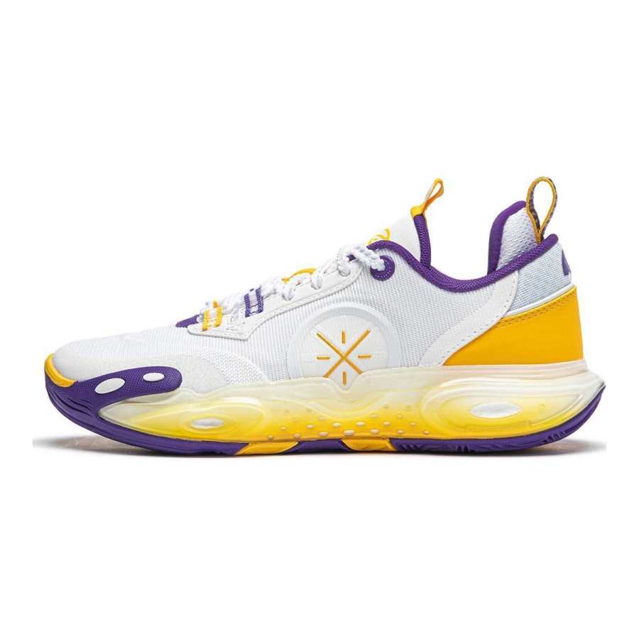 Li-Ning YOUNG Li Ning YOUNG All City 12 Synthetic Leather Low top Children's Basketball Shoes White Yellow Kids'