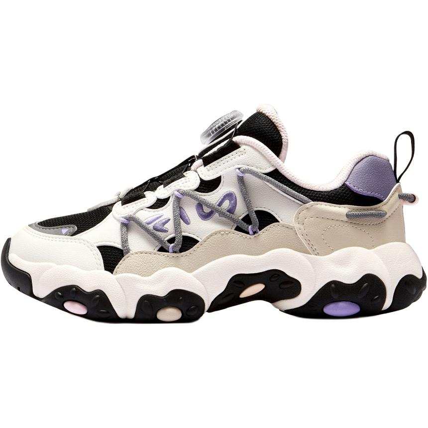 FILA KIDS Lightweight Cushioning Low top Kids' Running Shoes Black/Snow Teenagers