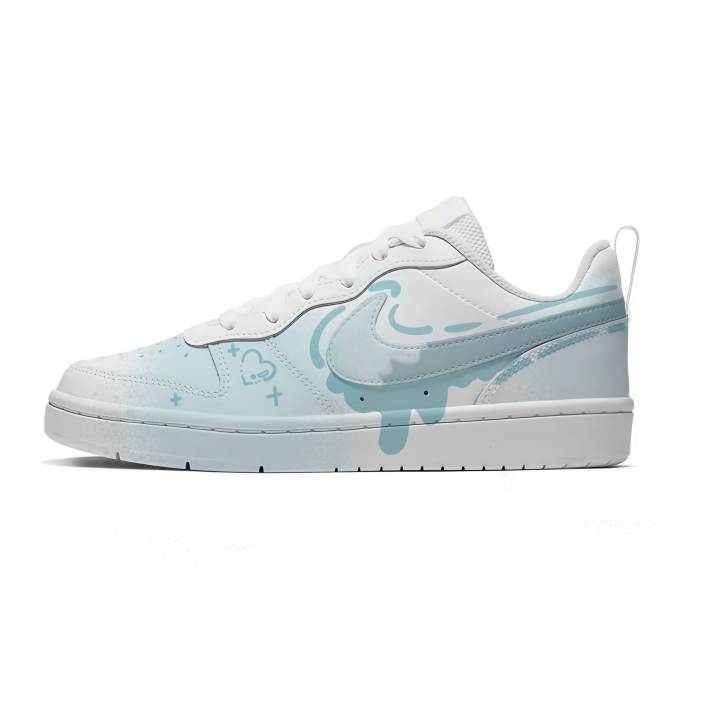 Nike Nike Court Borough Ice Blue Coconut Leather Slip Resistant Cushioning Abrasion Resistant
