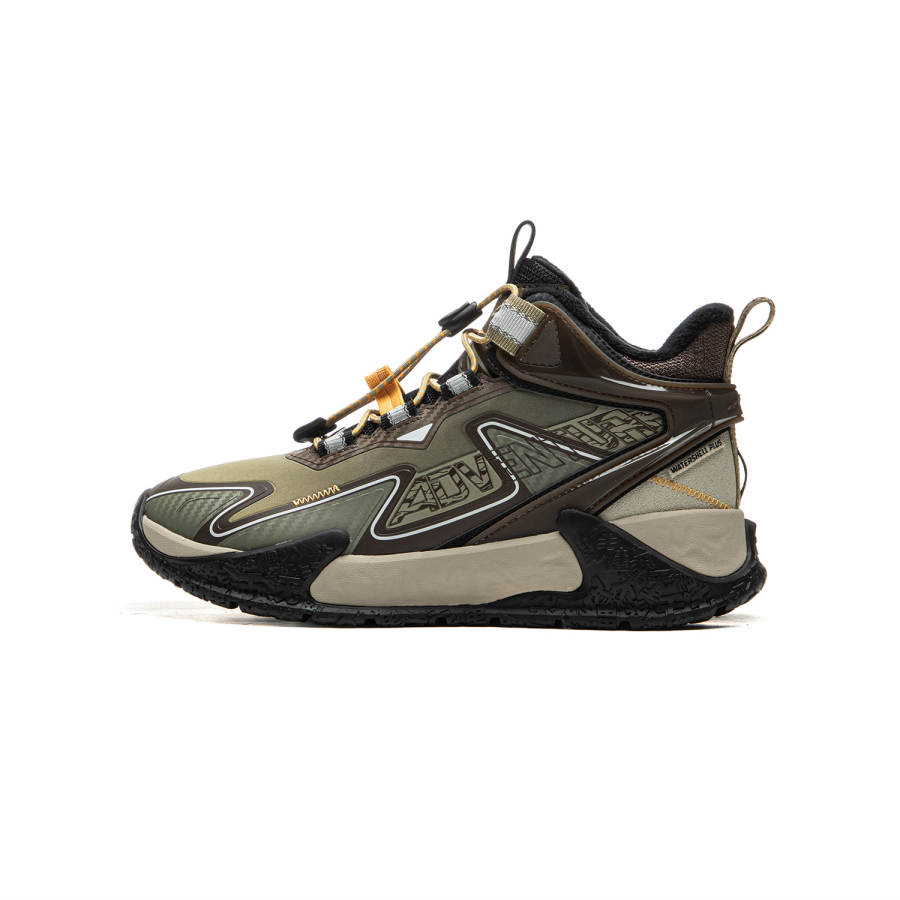 Li-Ning YOUNG Li Ning YOUNG Outdoor Synthetic Leather Fashion Slip Resistant Cushioning Rebound Thermal Mid top Kids' Outdoor Shoes