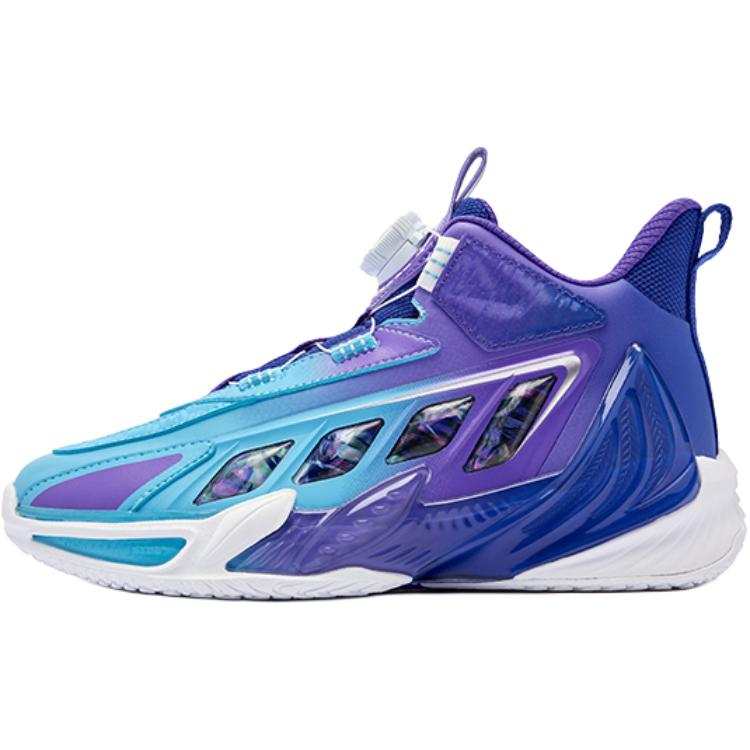 QIAODAN Mid top Basketball Shoes Misty Blue Unisex