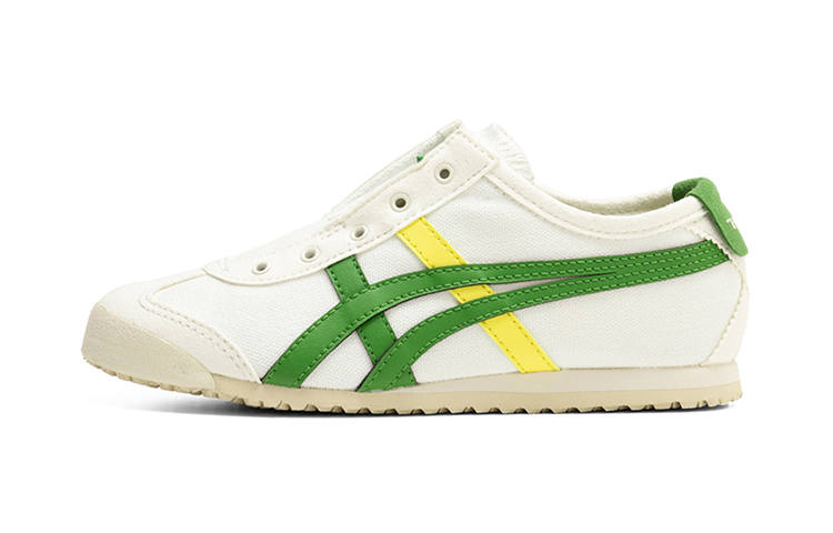 Onitsuka Tiger MEXICO 66 Slip on Leather Vintage Abrasion Resistant Low top Running Shoes White Green