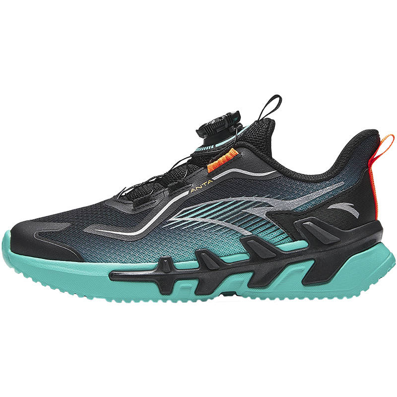 Antakids Gongsu Synthetic Leather, Textile Low top Running Shoes Black Green Teenagers