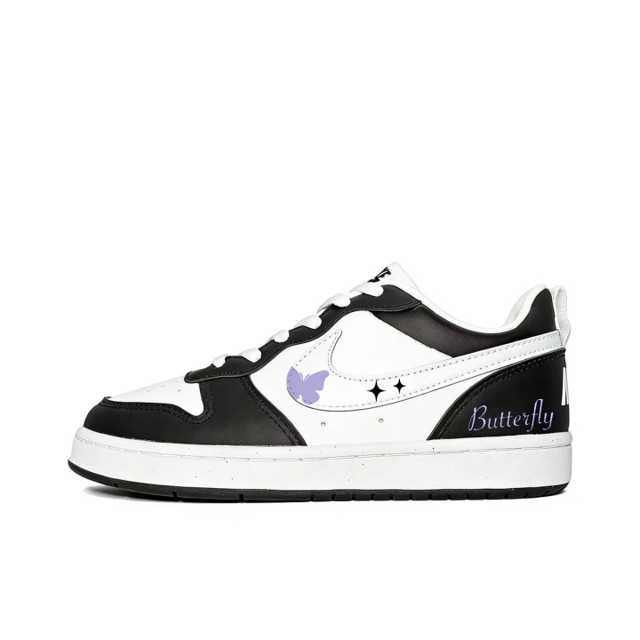 Nike Nike Court Borough Purple Butterfly Synthetic Leather Slip Resistant Abrasion Resistant