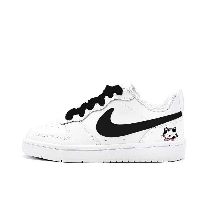 Nike Nike Court Borough Oreo Guardian Leather Slip Resistant Slip Resistant Low top Kids' Skateboarding Shoes Black White