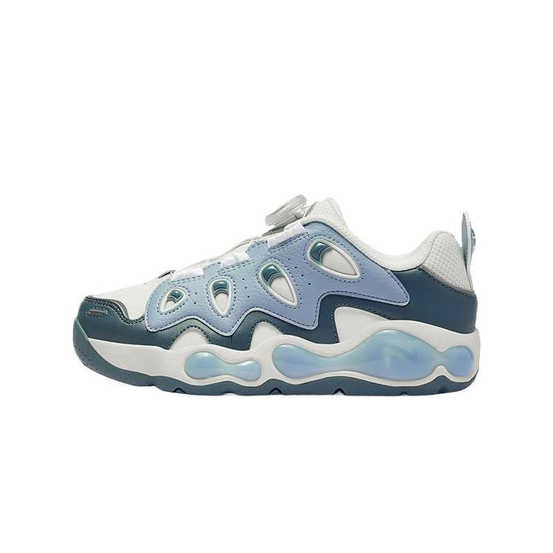 FILA KIDS BOA Cracked Shoes Cushioning, Wear Resistant Children's Basketball Shoes Gray White/Ranger Green Kids'