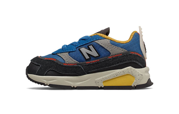 New Balance New Balance NB X RACER Slip Resistant Cushioning Abrasion Resistant Breathable Low top Toddler Shoes Gray Blue