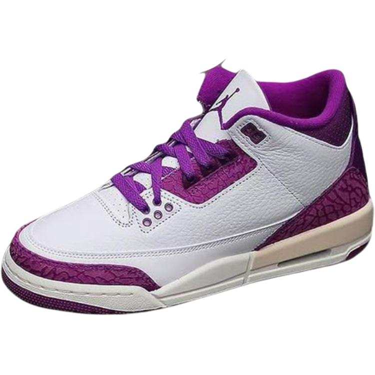 Jordan Jordan Air Jordan 3 Slip Resistant Abrasion Resistant Low top Toddler Shoes White/Purple Infant And Toddler