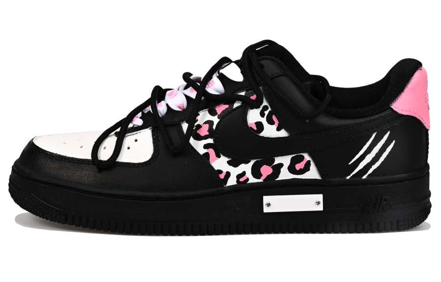 Nike Nike Air Force 1 Millennium Leopard Print Synthetic Leather Slip Resistant Cushioning Low top Kids' Skateboarding Shoes
