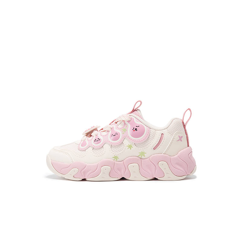 XTEP Abrasion Resistant Slip Resistant Low top Kids Lifestyle Shoes Custard Orange Vintage Pink