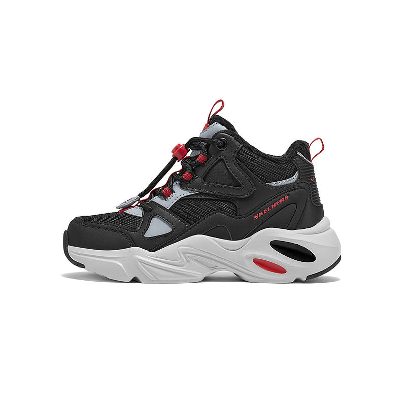 Skechers BOYS Fabric Slip Resistant Low top Kids Lifestyle Shoes Black/Green/Red Children Aged 3 7 Years Old